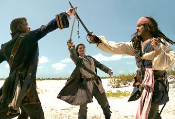 Combat entre Jack, Will et Norrington!!!